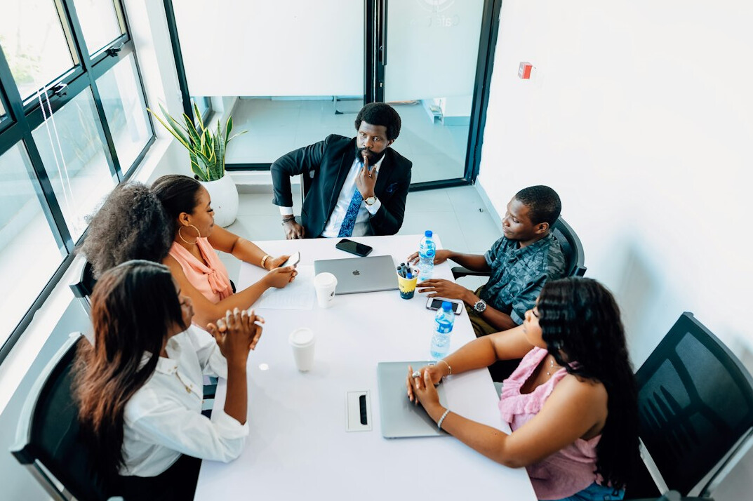 business people negotiating in meeting