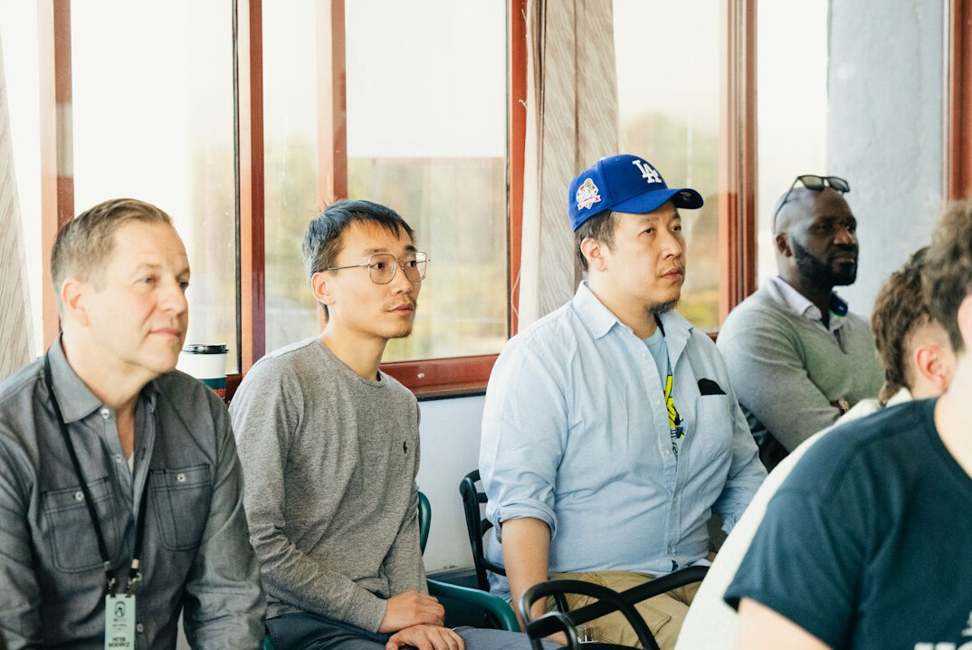 person listening intently in meeting
